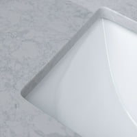 Montajna kupaonica Vanity Top Calacatta Siva inženjerska mramorana kamena Pojedinačna rupa za slavine s keramičkim umivaonikom i backsplash