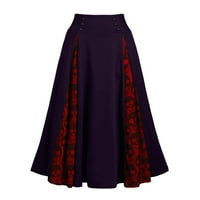 Ženska suknja Plus Veličina čipkasti patchwork visokog struka Midi Gotic Nasle Haljina modne suknje