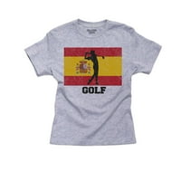 Španija Olympic - Golf - Zastava - Silhouette Girl Pamučna mladost siva majica