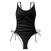 Žene kupaćih kostima Bikini Solid Color spojene visoke struk Plaža kupaći kupaći odijelo M