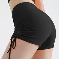 Jyeity Ženske kratke začine ispod 5,00 USD, visoki struk za pokretanje tekućine joge sportske kratke hlače crne atletske kratke hlače veličine m