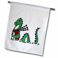 3drose smiješno Loch Ness Monster Reprodukovanje bagspipesa - Zastava bašte, prema