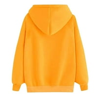 Fufitet ženski print zimski duksevi pulover vrhove dugih rukava udobna dukserica žuti xl