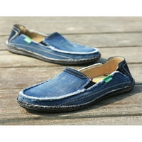 Colisha Muškarci Klizni na stanovima Udobne cipele za brod Radno lagano platno cipele Classic Blue 10.5