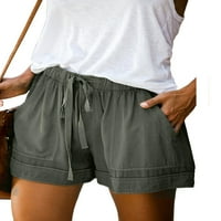 Ljetne kratke hlače za žene Čvrsti casual fit elastične pojaseve džepne hlače Lunge hlače Ladiess casual nacrtač elastični struk Comfy ljetni kratke hlače s-5xl
