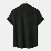 Leesechin posteljine za muškarce Casual Solid Shortdown Short rukav majica za zatvaranje havajske bluze