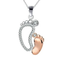 Ogrlica u obliku velikih stopala i malih nogu Creative Metal Privjesak šarm ogrlica nakit za majčin dan Poklon Poklon Ogrlica porodice
