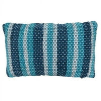 u. duguljasta jastuk za bacanje Chindi ispunjen sa plavim prugastim dizajnom