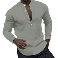 Floral dugih rukava za muškarce s dugim rukavima s dugim rukavima V VACT gumb Up majica Male Casual Business Fit Top bluza Slična košulja