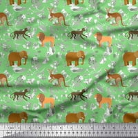 Soimoi pamučna kambrska tkanina kenguru, slon i lav životinjski ispis tkanina sa dvorištem široko