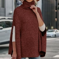 Ženski jesen zimski džemper sa Knit Cape Wrap Lood Fit Dizajn za rođendanski scenski poklon prerušiti se lagano marelica