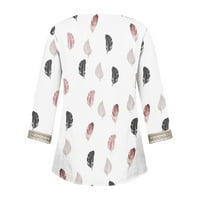 Zunfeo Womens Tops Clearence - rukav proljeće Ljeto tiskovina novih stil majica bijela m