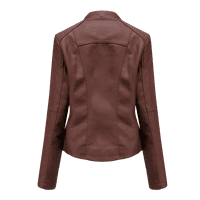 Giligiliso Ženska jakna od poliestera odijela modni rever motorni kaput Zip biciklistički kratki punk obrezirani vrhovi