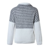 Košulje za žene Zimska pad H V-izrez Zipper blok topli džemper casual vrhovi majice