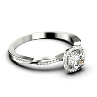 Twisted Infinity Band Dazzling Boho & Hippie 1. Klazni rub Diamond Moissite zaručni prsten, klasični vjenčani prsten u srebru s 18k bijelim pozlaćenjem, poklon za suprugu, svadbeni prstenovi