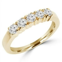 0. CTW Okrugli dijamantski godišnjica svadbeni prsten za vjenčanicu u 14k žuto zlato - veličine 8,75