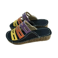 COLISHA DAMIES Wedge Sandale Ljetna platforma Sandal Peep Toe Slides Ženske udobne klizne cipele Plaža Red 8.5