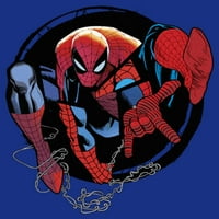 Junior's Spider-Man: Beyond Neverovatni veb Slinger Circle Grafički tee Royal Plava Velika