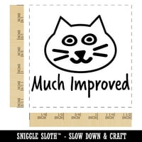 Puno poboljšana sretna mačka za motivaciju učitelja za samoinkiranje gumenog mastilo za mastilo - plava mastila - velika