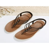 Crocowalk Women Flat Sandal Ljetne sandale Plaže Thengs Ženske ležerne cipele Hodanje protiv klizanja na smeđim 5
