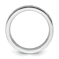 Čvrsti sterling srebrni izrazi za izraze sjajnog simuliranog smaragdnog prstena - veličine 10