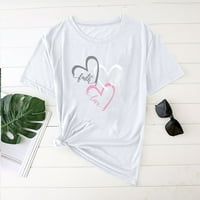Žene T majice - Ležerni kratki rukav tiskani kratki rukav tiskani na vrhu majica, majica bijela 10
