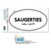 Saugerties, NY - New York - Crno-bijelo - Gradsko stanje - ovalno laminirano naljepnice