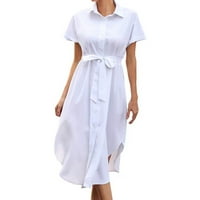 Žene ljetne haljine ljetne haljine klizačke košulje haljine blezer bijeli l