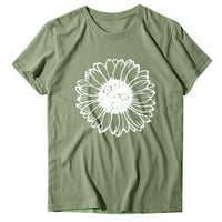 Aaiymet ženske vrhove ženske ljetne majice kratkih rukava Dubokog V izrez Casual Slim Fit Basic Majica Tee, svijetlo zelena 3xl