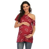 Ženska materinska masirka Classic Top mama Trudnička odjeća Otvorena vrhunska majica za majicu Plus veličine Majzni trošenje - ljetna ušteda