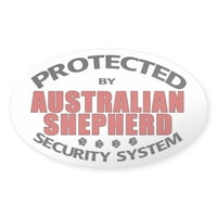 Cafepress - Australian Shepherd Security Ovalna naljepnica - naljepnica
