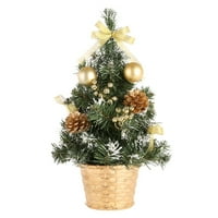 11.82 TABLETOP MINI BOŽIĆNO Drvo, umjetno malo Xmas stablo sa višebojnim visećim ukrasima, za božićnu kućnu kancelariju