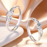 Roomhouse Par prsten otvor polirani elegantan poklon za Valentinovo Pješčani pjenušava rinestone Thorn listovi za žene Muškarci Prsten modni nakit