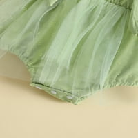 Peyakidsaa novorođenčad djevojčice ljetne odjeće set muta rukav jacquard tulle bowknot a-line haljina s trakom za glavu