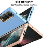 Allytech za Samsung Galaxy Z Fold Case Luxury Metal kamera Očela za sočiva tanka mat tvrdo zadrška za zaštitu odbojnika za galaksiju, zlato