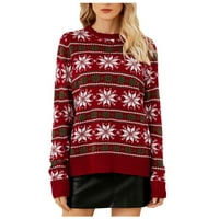 Džemper za žene Dugi rukav Božićni džemperi Holiday Plint džemper mock Džemper Ležerne prilike Xmas Duksere Žene Dukserice Jeftino