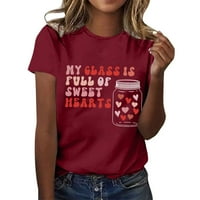 Valentine's Graphic majica Žene smiješno slatko kakao top film Gledanje Crewneck kratkih rukava majica
