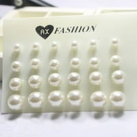Naušnice Fledorashia za žene Valentinovo darovi ženske bliže 12pair Fau Pearl okrugli stup naušnice nakita