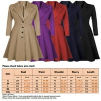 Ženski kaput Tunic Jakna Jedno-grudni kaputi modni obični kaput za poslovna odjeća tamno siva 2xl