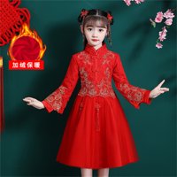 Djeca djeca dječje djevojke Dječje baš hanfu haljine za kineski kalendar Novogodišnje obloge tople princeze haljine vezenje zastere za rođendanske haljine za djevojke