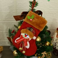 Rutiya Božićne čarape Ugrađena LED svjetla sa zvonom svečane rekvizicije Krpom Xmas Tree Sock poklon torba Privjesak za uređenje doma