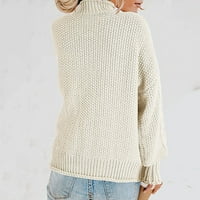 Veliki džemperi za žene, ženska ležerna Soild dugi rukav debeli pleteni pulover Turtleneck džemper dres dres mujer manga larga