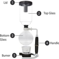 Majstor za kafu 5-šalica Sifonska vakuumska staklena aparat za kavu