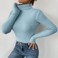 Duks hinvhai plus veličine vrhovi na sezonskom čišćenju Ženski pulover dugih rukava s dugim rukavima plavi 12