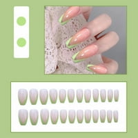 Ertutuyi Press na noktima srednje nokte sa ljepilom sjajnim ljepilom na noktima lažni nokti za žene djevojke nose proizvode za manikuru Europski i američki francuski nokat 2ml