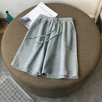 Ženska casual Solid Pismo šorc Široka širina noga zaptivene džepne pantne ženske kratke hlače Pamučne kratke hlače za žene