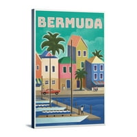 Bermuda, vodootpodna pristanište, litograf, platno umjetnost, galerija Cjelični dekor, Hanger Ready