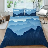 Wenjualing Modeble 3D planine Štampanje prekrivanje poklopca Histend Posteljina Set Quilt pokriva luksuzne prekrivač, Kalifornijski kralj