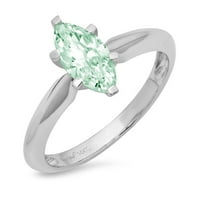 1.5ct Marquise rez zeleni simulirani dijamant 18k bijelo zlato Angažova za angažman prsten veličine 5.5