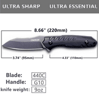 Oerla olk-039B oštrica noževa taktičkog fiksnog oštrica s crnim g ručkom